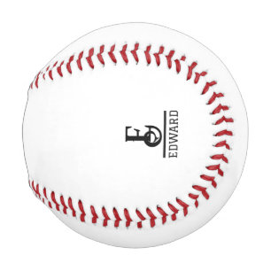 Balle De Baseball Monogramme Personnalisé Moderne et Nom