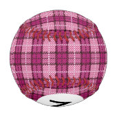 Balle De Baseball Monogramme Pixel Plaid_Magenta-Black (Dos)