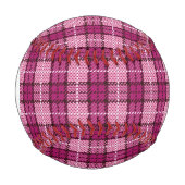Balle De Baseball Monogramme Pixel Plaid_Magenta-Black (Devant)