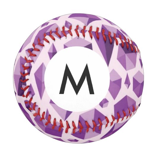 Balle De Baseball Monogramme Purple formes géométriques de bijoux (Devant Gauche)