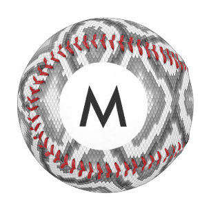 Balle De Baseball Monogramme Python motif de peau de serpent