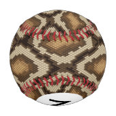 Balle De Baseball Monogramme Python peau de serpent motif 2 (Dos)