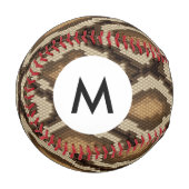 Balle De Baseball Monogramme Python peau de serpent motif 2 (Devant Gauche)
