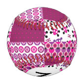 Balle De Baseball Monogramme Retro crâne de fleurs pois point (Dos)