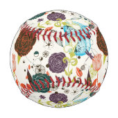 Balle De Baseball Monogramme Retro Motif floral 2 2 (Devant)