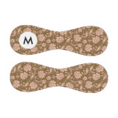Balle De Baseball Monogramme rose et Brown motif floral (Panneaux)