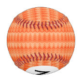 Balle De Baseball Monogramme Rouge abstrait zigzag motif textile (Dos)