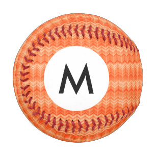 Balle De Baseball Monogramme Rouge abstrait zigzag motif textile
