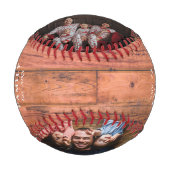 Balle De Baseball Monogramme rustique Bois Photo Collage Baseball (Devant)