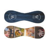 Balle De Baseball Monogramme rustique Marine Blue Wood Photo Collage (Panneaux)