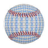 Balle De Baseball Monogramme Stock Candystripe Bleu Tan (Devant)