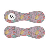 Balle De Baseball Monogramme Stylé motif floral avec fleurs (Panneaux)