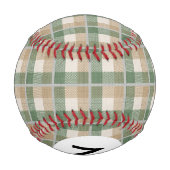 Balle De Baseball Monogramme Tartan (Dos)