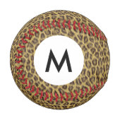 Balle De Baseball Monogramme texture fourrure (Devant Gauche)