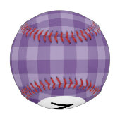 Balle De Baseball Monogramme Violet à damiers arrière - plan (Dos)