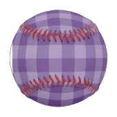 Balle De Baseball Monogramme Violet à damiers arrière - plan (Devant)