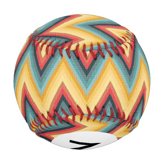 Balle De Baseball Monogramme Zig Zag Arrière - plan rayé 2 (Dos)