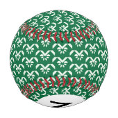 Balle De Baseball Monogramme Zigzag fleuri vert (Dos)
