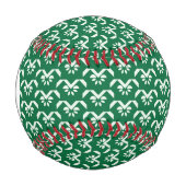 Balle De Baseball Monogramme Zigzag fleuri vert (Devant)