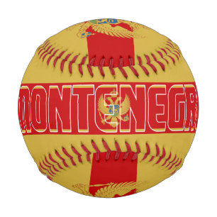 Balle De Baseball Monténégro Drapeau et armoiries patriotique