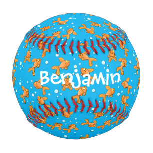 Balle De Baseball Morceau de poisson rouge orange mignon sur dessin