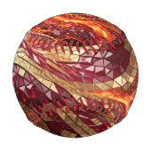 Balle De Baseball Mosaïque Rouge Or Luxe (Dos)