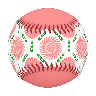 Balle De Baseball motif à fleurs roses