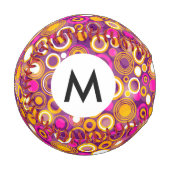 Balle De Baseball Motif à points violet Polka (Devant Gauche)