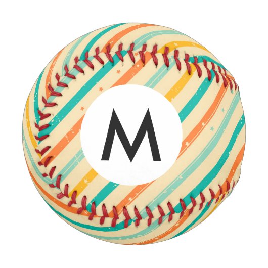 Balle De Baseball Motif à rayures rétro (Devant Gauche)