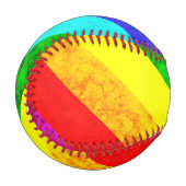 Balle De Baseball Motif abstrait arc-en-ciel (Devant Gauche)