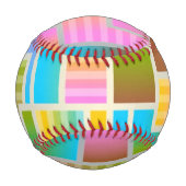 BALLE DE BASEBALL MOTIF ABSTRAIT COLORÉ (Dos)
