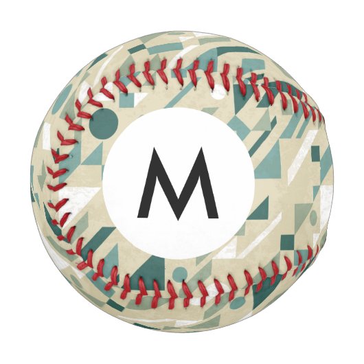 Balle De Baseball Motif Abstrait Monogramme (Devant Gauche)