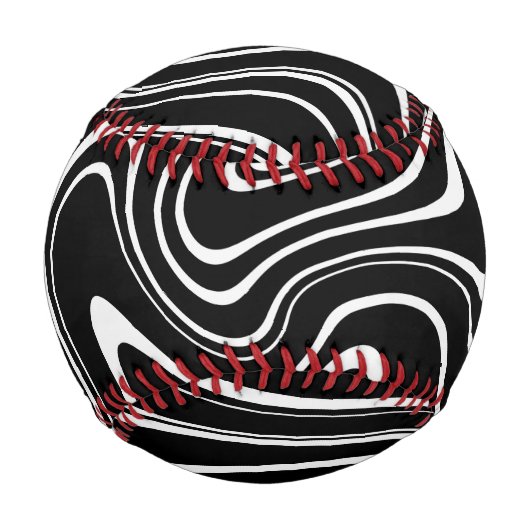 Balle De Baseball Motif Abstrait noir et blanc (Devant)