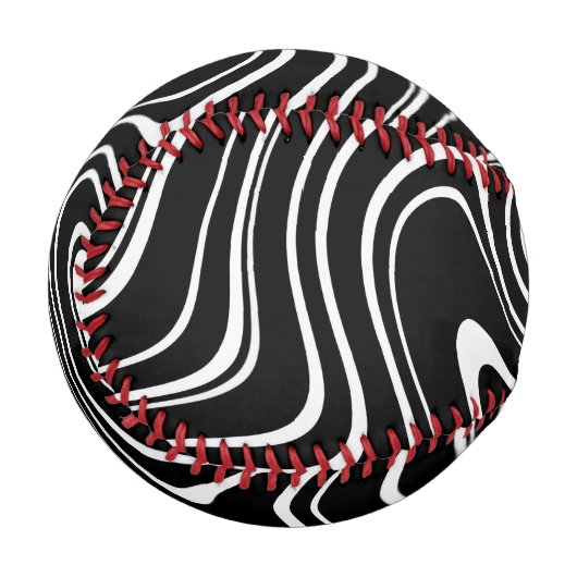 Balle De Baseball Motif Abstrait noir et blanc (Devant Gauche)