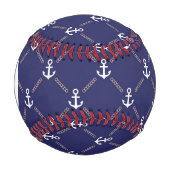 Balle De Baseball Motif Ancre Monogramme (Devant)