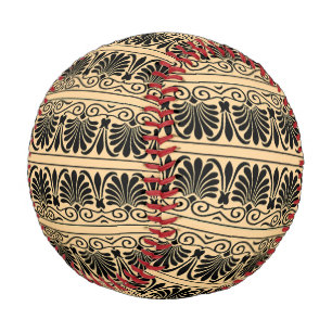 Balle De Baseball Motif arabe méditerranéen grec marron