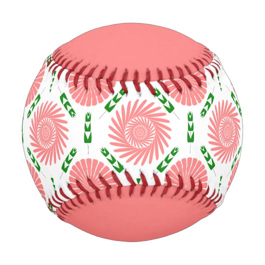 Balle De Baseball motif aux fleurs roses (Devant)
