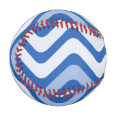 Balle De Baseball Motif bleu ondulé (Devant Gauche)