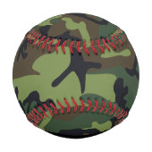 Balle De Baseball Motif Camouflage Vert, Votre nom, Personnaliser (Dos)
