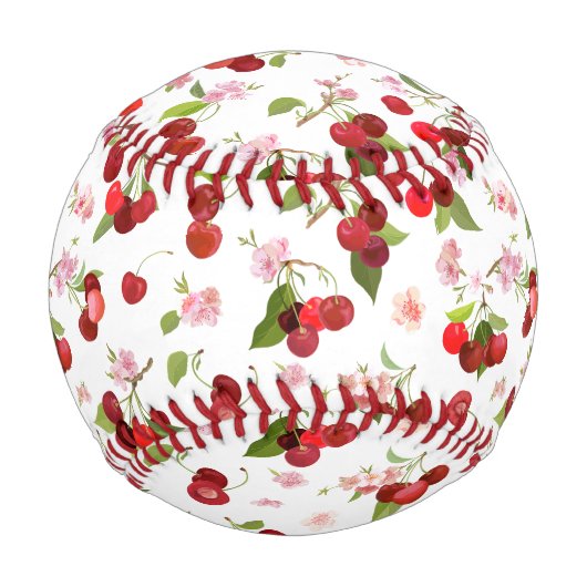 Balle De Baseball Motif cerise 1 (Devant)