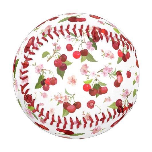 Balle De Baseball Motif cerise 1 (Devant Gauche)
