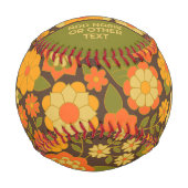 Balle De Baseball Motif coloré amusant de la terre fleurie - Monogra (Dos)