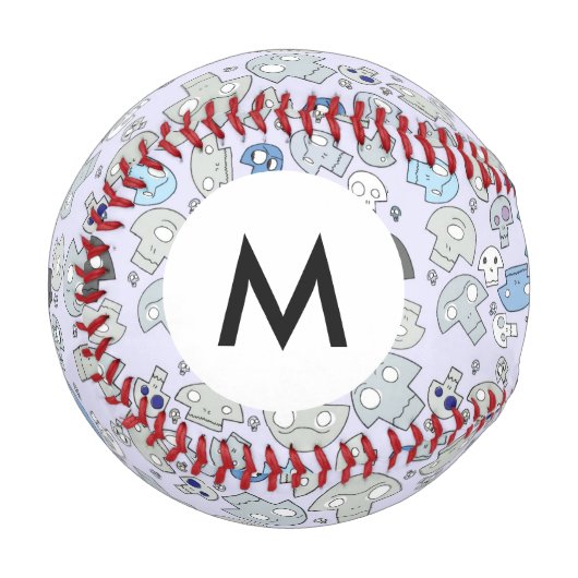 Balle De Baseball Motif crâne Monogramme (Devant Gauche)