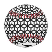 Balle De Baseball Motif Cube Noir Et Blanc (Dos)