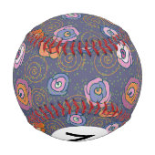 Balle De Baseball Motif de champ rose Abstrait (Dos)