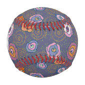 Balle De Baseball Motif de champ rose Abstrait (Devant)