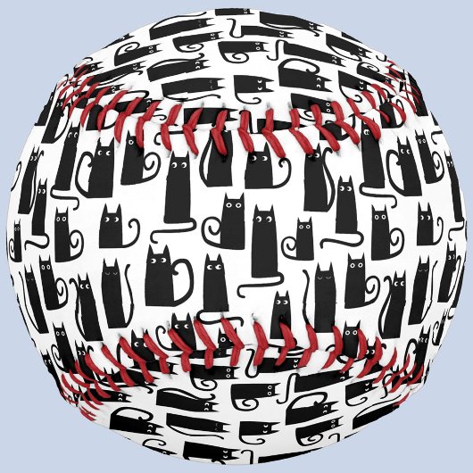 Balle De Baseball Motif de chat noir