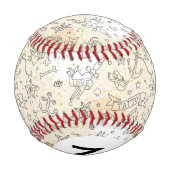 Balle De Baseball Motif de concept de tatouage Monogramme (Dos)