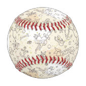 Balle De Baseball Motif de concept de tatouage Monogramme (Devant)