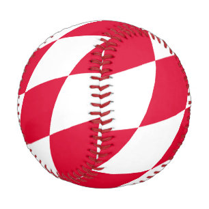 Balle De Baseball Motif de drapeau diamant Bavière rouge et blanc
